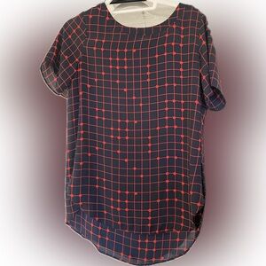 Banana Republic Navy and Red Blouse